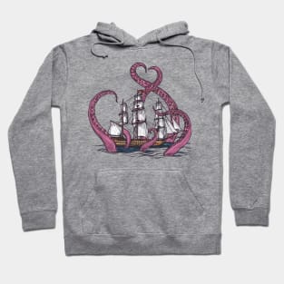 Kraken Attacks Boat Hoodie